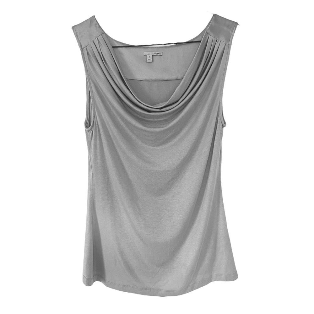Halogen Cowl Neck Silver Gray Women's Top | Petite Sm